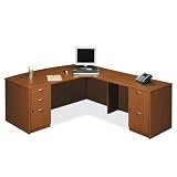 Contemporary Laminate Bowfront L Desk with Right Return