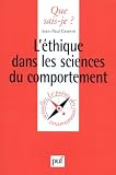 L Ethique dans les sciences du comportement