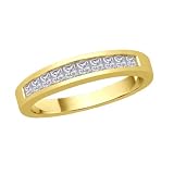 14K Yellow Gold 1/2 ct. Princess Cut Diamond Wedding Band