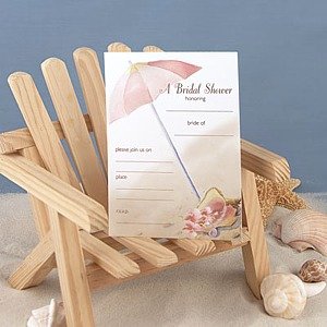 Beach Umbrella Bridal Shower Invitations (25 cards and envelopes)