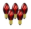 Club Pack of 100 C7 Transparent Red Replacement Christmas Light Bulbs