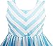 Sunny Fashion Girls Dress Striped Rose Print Tulle Blue