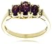 10k Yellow Gold February Birthstone 3-Stone Amethyst Ring w/ Diamond Accent, Size 7