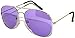 Aviator Classic Sunglasses Black Silver Bronze Gold Blue Green Yellow White... (l Purple)