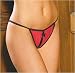 Crotchless Panty. One Size in Red/Black, White, Royal, Purple, Red or Black.