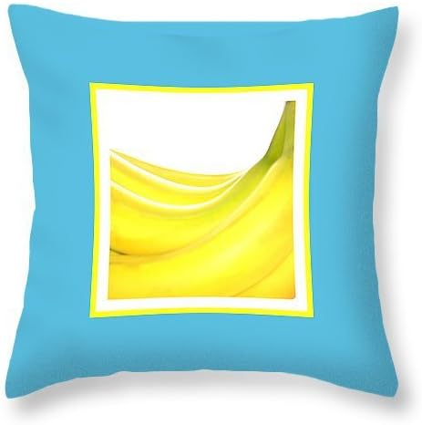 Banana I Yellow Fruit Print Throw Cushion Case Cover Aqua 1 26"x26"