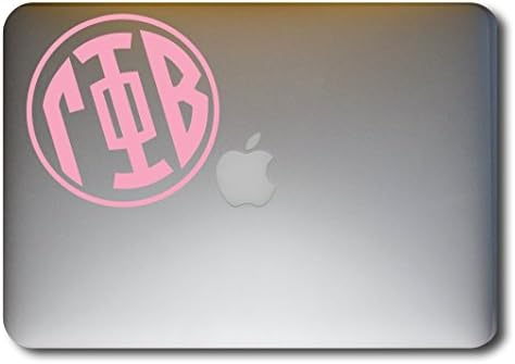 Gamma Phi Beta Monogram Die Cut Decal for Macbook, Laptop or Car (Soft Pink)