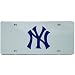 New York Yankees Silver Mirror License Plate
