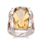10.00 Carat Citrine And 2.45 Ct. T.W. Garnet Ring In Two-Tone. Size 5
