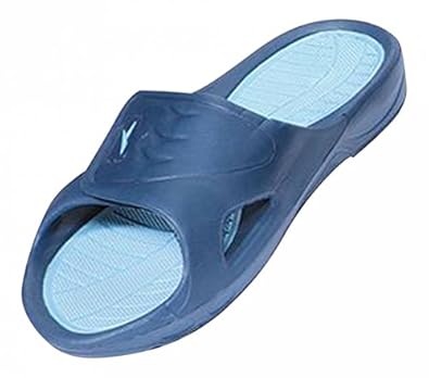 ... Men's Rubber Slide Sandal Velcro Strap in Black Beach or Shower: Shoes