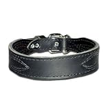 1.5 in. Figure-8 Leather Tapered Dog Collar model 132 (Brown, 19 in.)