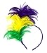 FELIZHOUSE 1920s Fascinator with Feathers Headband for Women Kentucky Derby Wedding Tea Party Headwear (Mardi Gras Purple)