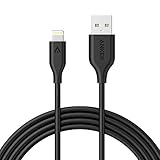 【Apple認証 (Made for iPhone取得)】 Anker PowerLine ライトニングUSBケーブル 【防弾仕様の高耐久ケブラー繊維】 iPhone 6s, 6s Plus/iPad Pro, Air, mini/iPod touch 他対応 (ブラック 1.8m) A8112012