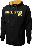 Iowa Hawkeyes Black Fissure Full-Zip Hooded Sweatshirt