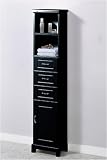 Dexter Linen Cabinet 14.5w Wood Doors Black