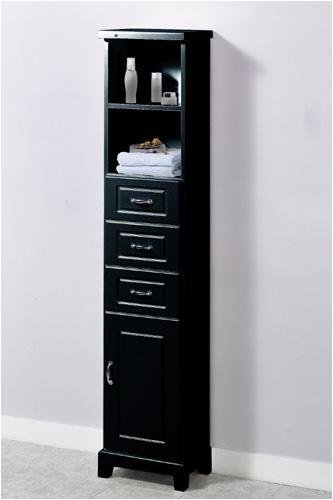 Dexter Linen Cabinet 14.5w Wood Doors Black