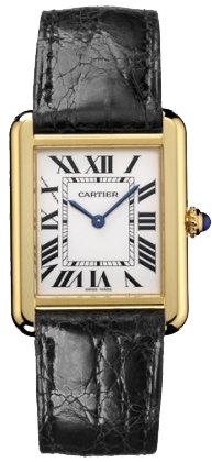 Cartier Midsize W1018755 Tank Solo 18K Yellow Gold Watch