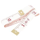 uxcell 巻き尺　縫製テーラーツール　グラスファイバー　1.5M　レッド　ホワイト　ゴールドトーン