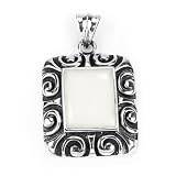Barse Sterling Silver White Jade Pendant