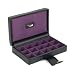 Coffret pour 15 paires de boutons de manchette - cuir noir