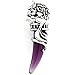 Men's Stainless Steel Pendant Necklace Crystal Silver Purple Wolf Tooth Tribal-with 23 Inch Chain
