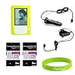 Crazyondigital Kindle 2 Accessory Kit. Kindle 2 Bright Yellow Sunshine skin case + Auto Car Charger + Home Travel Charger + 2X Screen Protector + Crazyondigtal Heart Given Wristband
