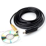 5 Meters High Definition USB Borescope with 10mm Waterproof CMOS Camera Lens, Mirror, Magnet, Hook Accessories