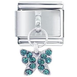May Emerald Color Butterfly Italian Charm