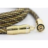 1M HD Zones Master Gold Range High Resolution Professional Toslink Cable Digital Optical Cable with 24K Gold Casing suitable for PS3,Sky,Sky HD,LCD,LED,Plasma, Blu Ray to Connect with Home Cinema Systems,AV Amps Etc. for Best Digital Surround Soundby HD Zone