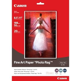 Canon Fine Art Paper Photo Rag 8.5x11 20 Sheets (0587B005) by Canon Office Products