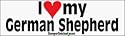 I Love My German Shepherd - bumper stickers (Medium 10x2.8 in.)