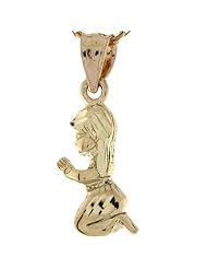 10k Yellow Real Gold 2.0cm Girls Prayer Religious Spiritual Charm Pendant