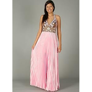Flower Bead Accordion Pleat Formal for Bridesmaid Formal Prom