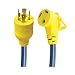 Voltec 16-00526 10/3 STW 30 Amp Generator RV Adapter with Ezeegrip Handle, 18 Inch, Blue with Yellow Stripe