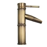 R-STYLE シンク や 洗面台 がクールに蘇る 和風アンティーク 竹筒スタイル シングルレバー 混合栓 (2段サイズ+80cmホース付)