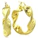 18K Yellow Gold Greek Key Twisted Hoop Earrings