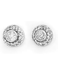 Natural 0.90 ctw Diamond Stud Earrings 14K White Gold