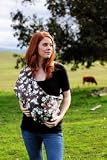 Peanut Shell Baby Sling - Blue Moon Large