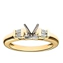 14k Yellow Gold Baguette Diamond Engagement Ring Setting (1/10 ct tw, J, I1)