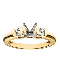 18k Yellow Gold Baguette Diamond Engagement Ring Setting (1/10 ct tw, J, I1)