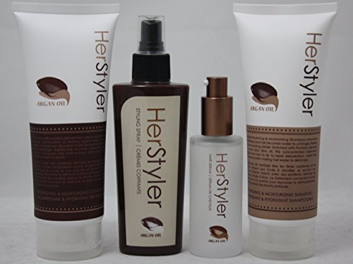 Herstyler Four Hair Treatment (Hair Serum + Shapoo + Conditioner + Styling Spray)