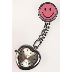 Schwesternuhr Smiley in Herzform pink mit Anstecknadel 1 St�ck Kitteluhr Krankenschwesteruhr Original Tiga-Med Qualit�t