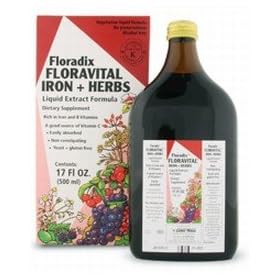 Flora, Floradix, Floravital Iron + Herbs, Alcohol Free, 17 fl oz (500 ml)