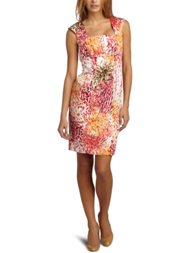 Calvin Klein Women's Printed Cap Sleeve Dress