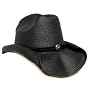 BLACK BENDED BRIM DRIFTER STRAW ROCKER COWBOY HAT