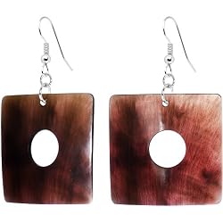 Square Black Tab Shell Earrings