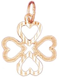 Dazzlers Solid 14k Gold Four Hearts Charm Pendant Available in three colors from jewelsberry (weights: 0.6 grams only)