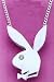 Officially Licensed Playboy Necklace and Pendant 18 Surgical Grade Stainless Steel Sterling Silver-plated Crystalline Eye Necklace PBX146-18