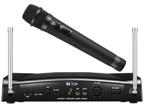 TOA WS-5200 Wireless Microphone Package Includes WM-5220E01 Handheld Microphone and WT-5810E01 Receiver