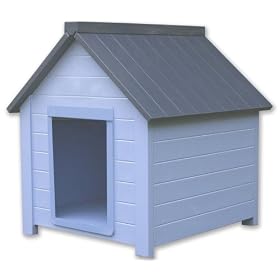New Age Pet All-Weather Insulated Dog Bunk House, Blue/Grey, Large, For Pets up to 120 Pounds